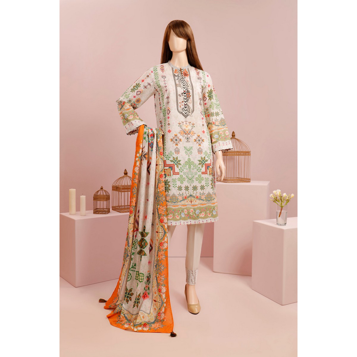 Saya Unstitched Printed Lawn 3 Piece For Women