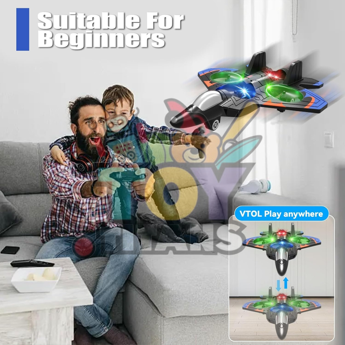4DRC V32 Remote Control Fighter Jet – Foam RC Airplane with LED Lights, 360° Flip, Stunt Roll & Rechargeable Battery | RC Training Jet for Kids & Adults Ratings 9