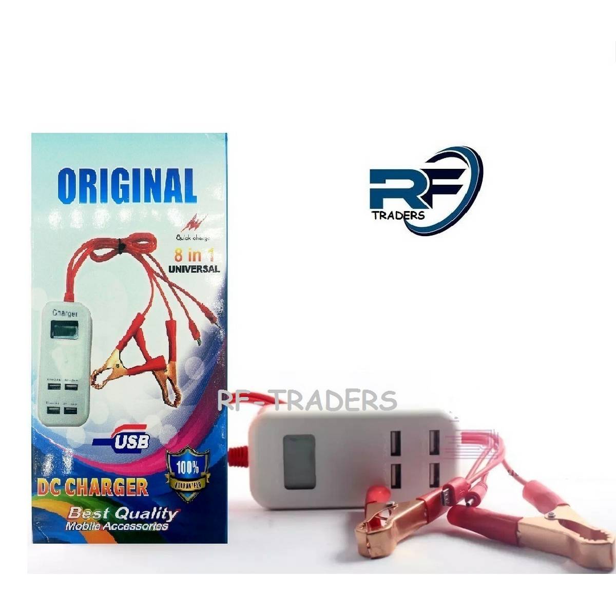 12V DC Solar Mobile Phone Charger 2A with 4 USB Ports and Micro USB & Nokia Mini Pin