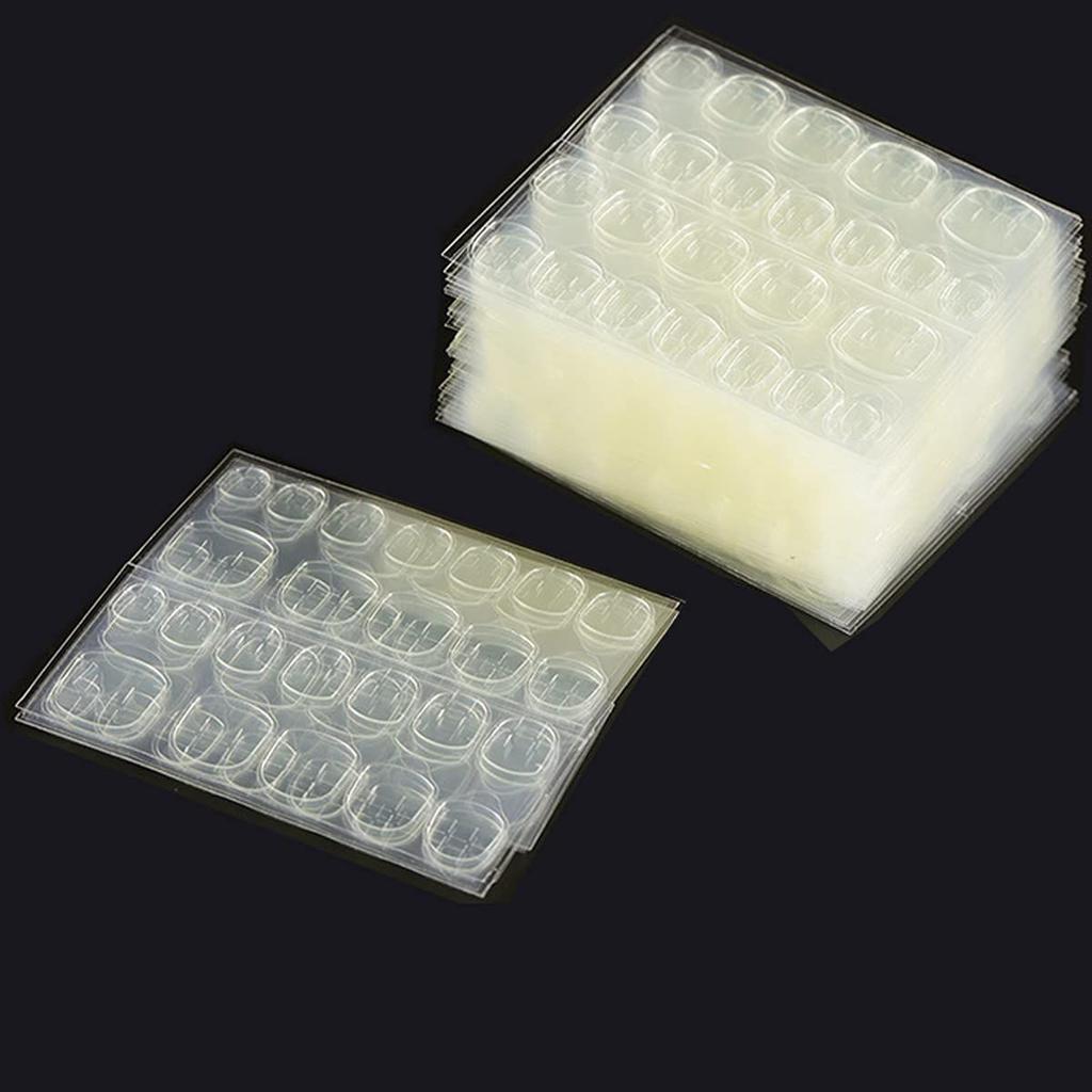 Nails Glue Sheets (24 Dots/tabs) Nails Stickers Tape Double Side Nail Sticker Self Adhesive Clear Sticky Tabs For Fake Artificial False Nails Adhesion Of Art Guide DIY Jelly Double-sided Adhesive Transparent Invisible Clip Adhesive