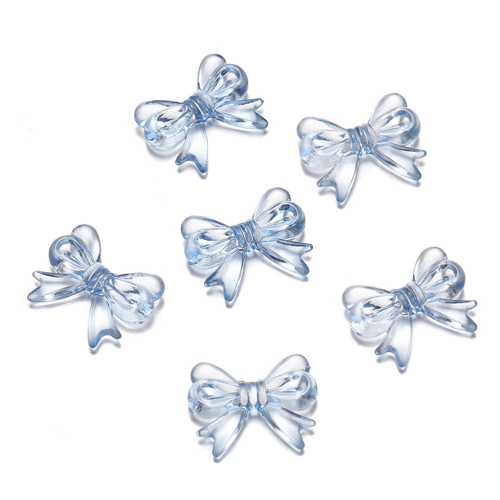 50/20pcs Acrylic Transparent Bow Beads 15×18mm | Cute Bow Charm for DIY Jewelry Making