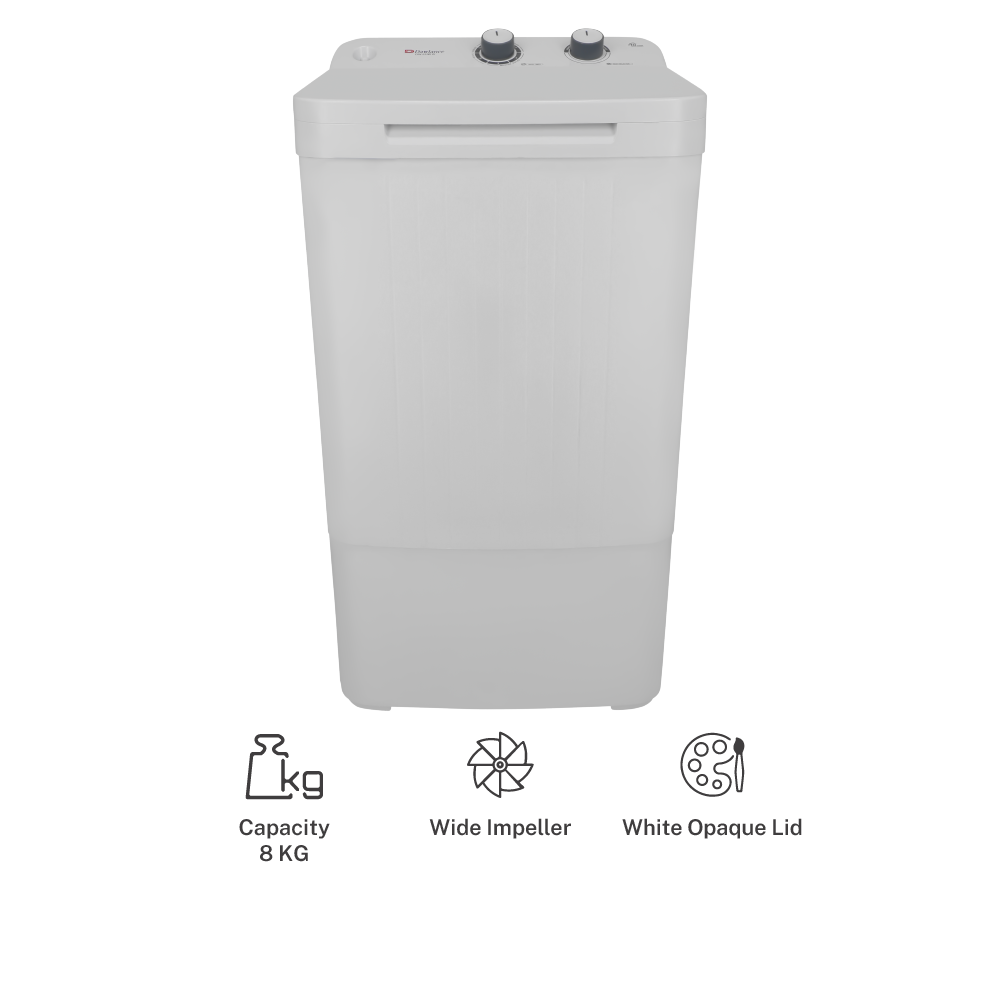 Dawlance 8 kg Single Tub Washer Washing Machine DW 6100W White/ 10