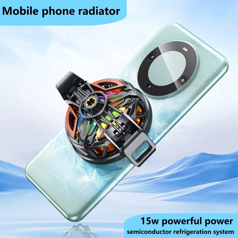 GT31 Magnetic Phone Cooler Mobile Phone Cooling Fan Semiconductor Phone Radiator - Heat Sink Game Cooler System Mobile Cooling Fan Gaming Case Cold Wind Handle Cool Semiconductor Fan For PUBG Phone Cooler , FREEFIRE