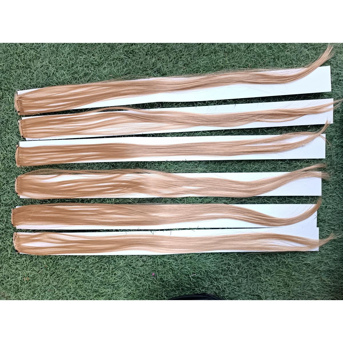 Synthetic single Clip-In Hair Extensions golden (pack of 6)