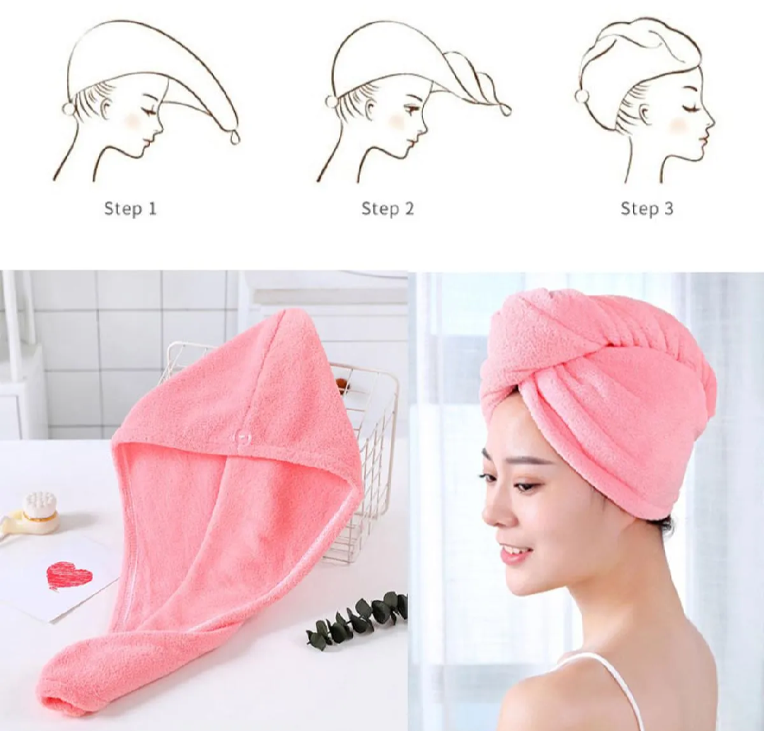 Hair Dry Towel Super Absorbent Fast Quick Dry Bath Hair Drying Towel Head Wrap Hat Super Absorbent Shower Cap For Women And For Girls