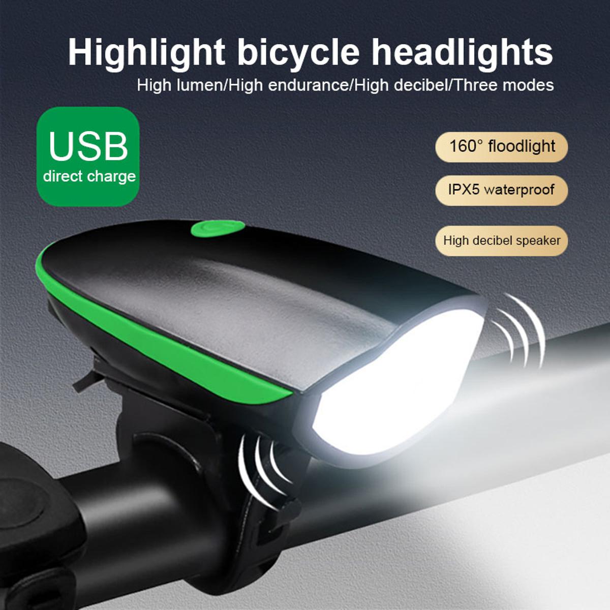 Bicycle Electric Horn USB Rechargeable Bicycle Cycling Bell Speaker Ring Bike Accessories Loud Handlebar Alarm Ring