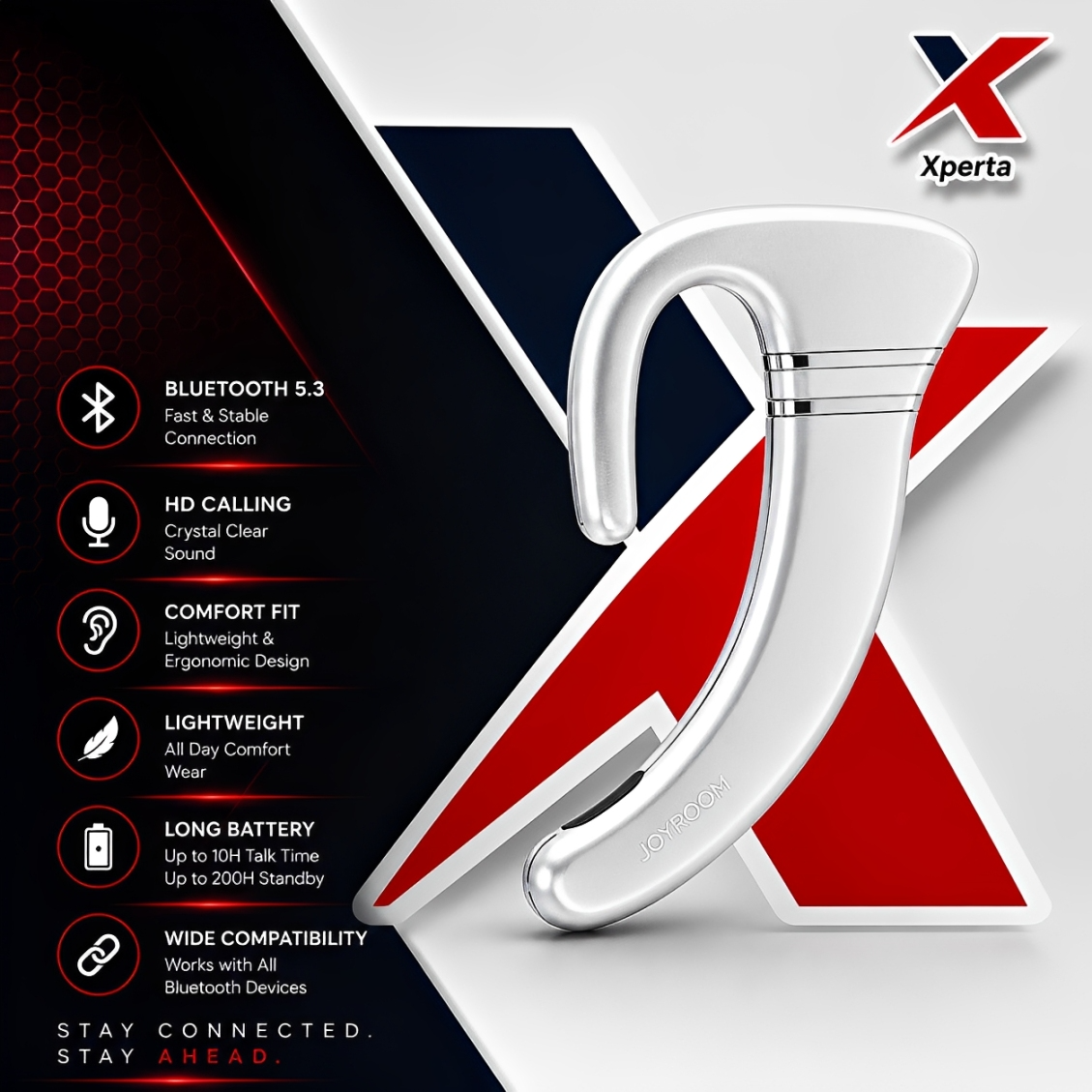 K26 Business Design Wireless Single Bluetooth Earphone Headset (Compatible With All Bluetooth Devices).