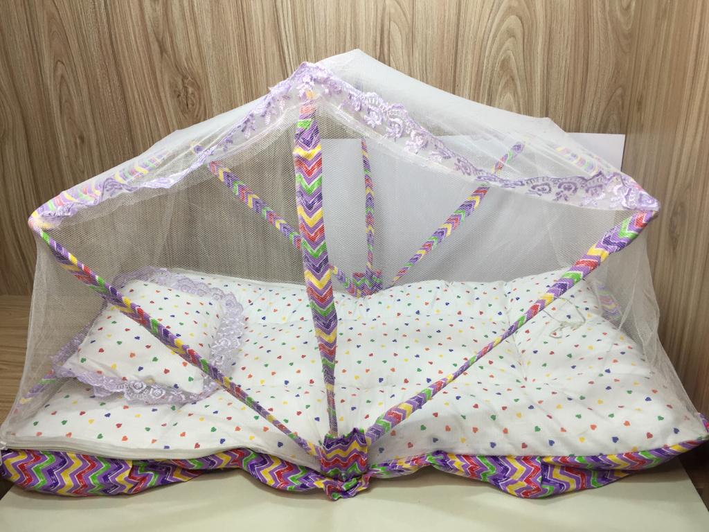 High Export Quality Fancy Baby Sleeping bag with Mosquito net Embroided Frill Crib 0-1 Year Infant Portable Folding Baby Cots Net Infant Sleeping Bag - baby bistar gaddi - baby nest bed accessories for baby, bistar infant newborn dipper bag multicolored