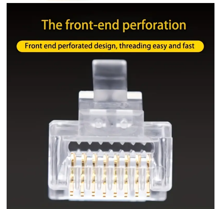 Cat6 RJ45 Connectors, Gold-Plated Gigabit Ethernet Cable Ends, 8P8C Network Modular Plug for Computer Networking, High-Speed Internet Connectivity, Durable & Reliable Performance, Compatible with CAT6 Cables