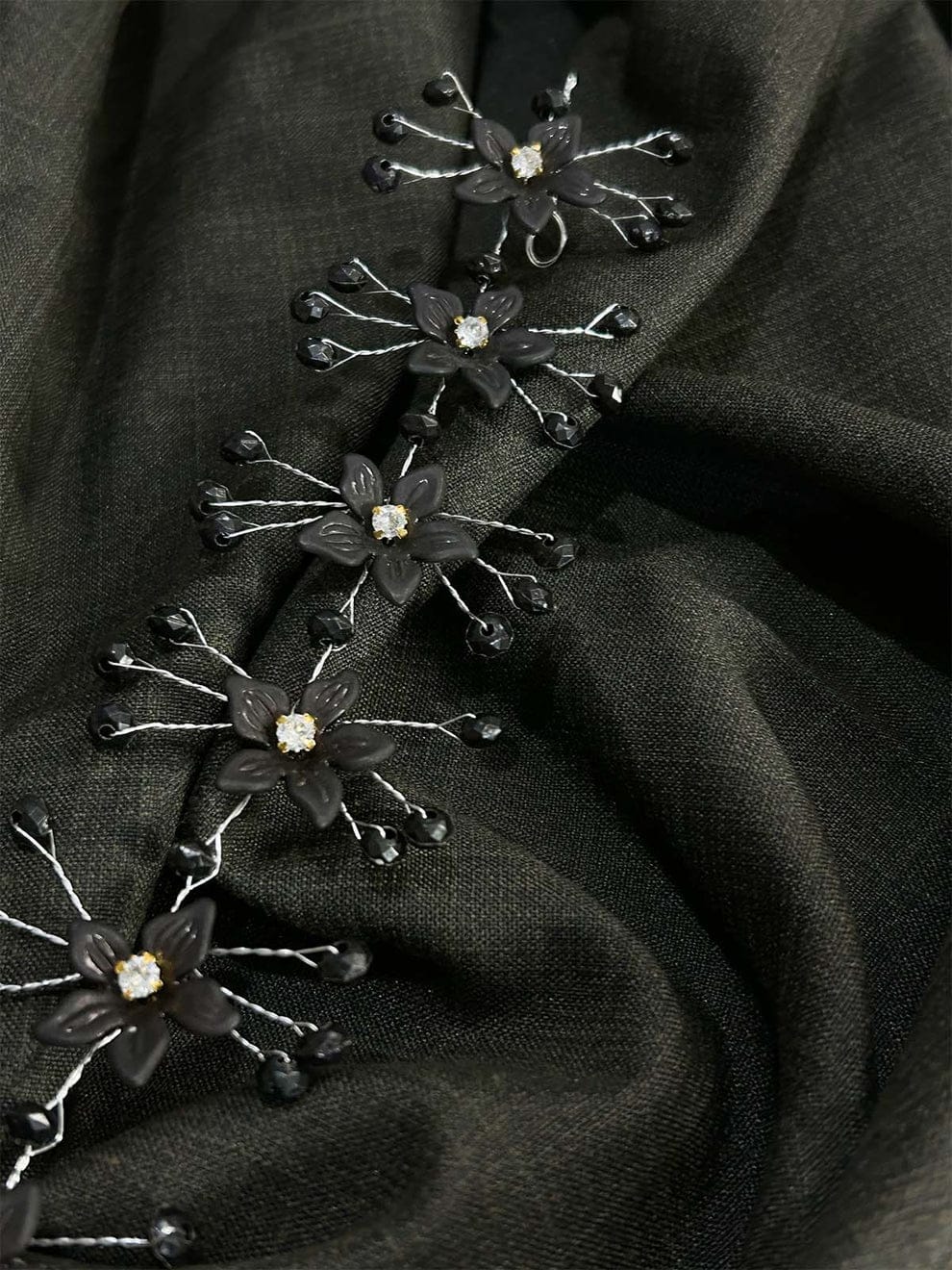 New Fashion Flower Headband With Ribbon Wearth Wedding Party ladies Girls Garlands Floral Crown Rhinestone Hairband