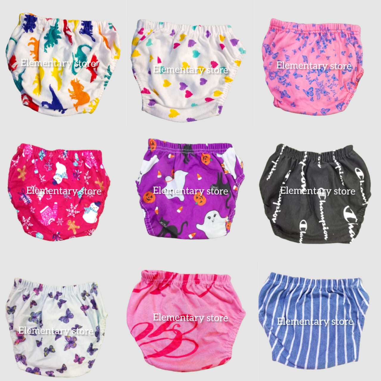 Pack of 12 - Soft Cotton chaddi Panties with Elastic Waist & Leg in Multiprints  and white prints By  Kids Choice
