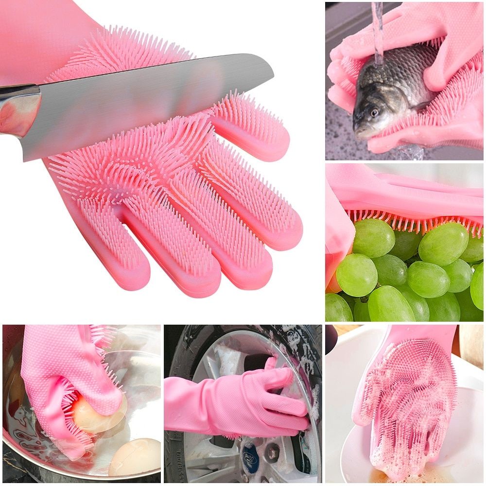 hand scrubbing gloves for dishes