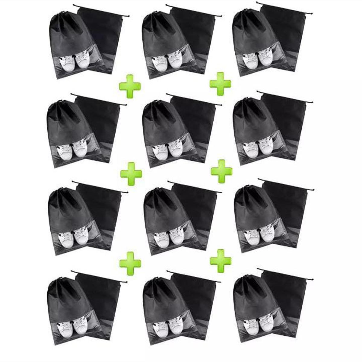 Pack of 10-Travel shoes Organizer Storage Bag Clear Window Non Woven