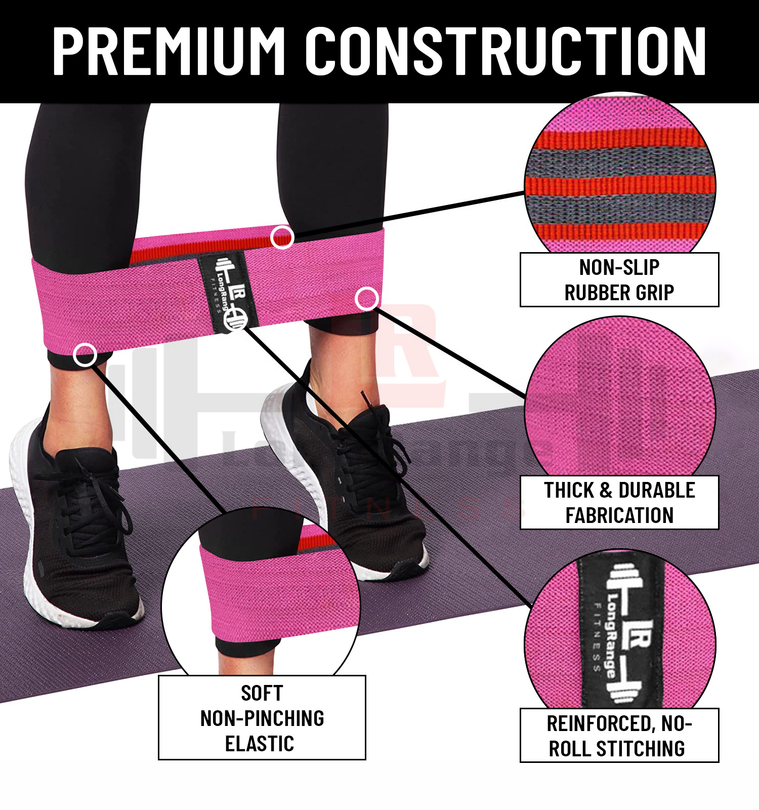 Fabric Resistance Bands Heavy Duty Booty Bands Glutes Hip Band Leg Set Hip Circle Workout Band Exercise Bands