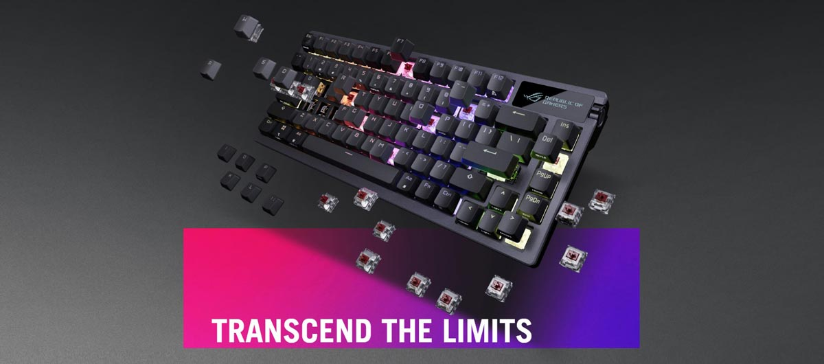 ASUS ROG Azoth Mechanical 75% Gaming Custom Keyboard NX Red Switches M701 with gasket mount, three-layer dampening foam and metal top cover 12 30166526c6bd28bbf4b5448f64ff8a88
