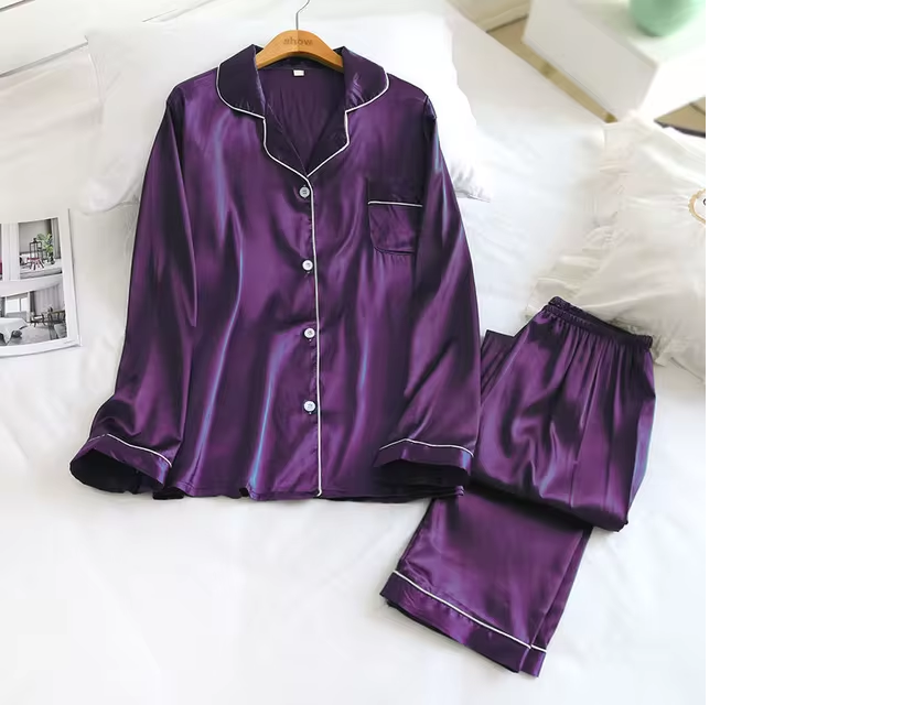 Night Wear for Women Nighty Soft Silk Satin stuff Night suit for girls and women, 2PC Bridal wear Sleeping Dress Girls Sleepwear Loungewear Sleeping Suit lingerie shirt and Pajama ,Night Dress for girls and women