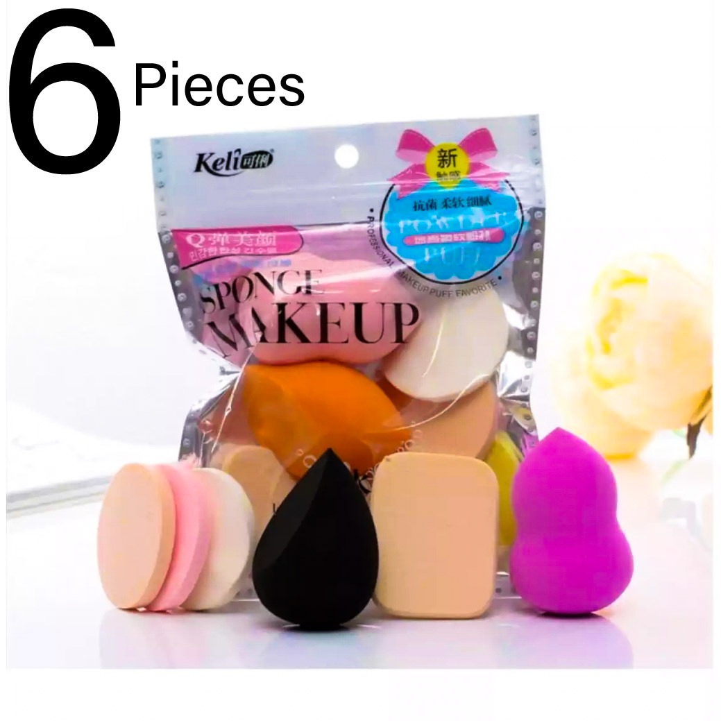 Pack of 6 Makeup Puff Sponges – Soft Beauty Blender Set for Foundation, Powder & Facial Blending | Cosmetic Sponges in Random Colors & Shapes price in Pakistan
