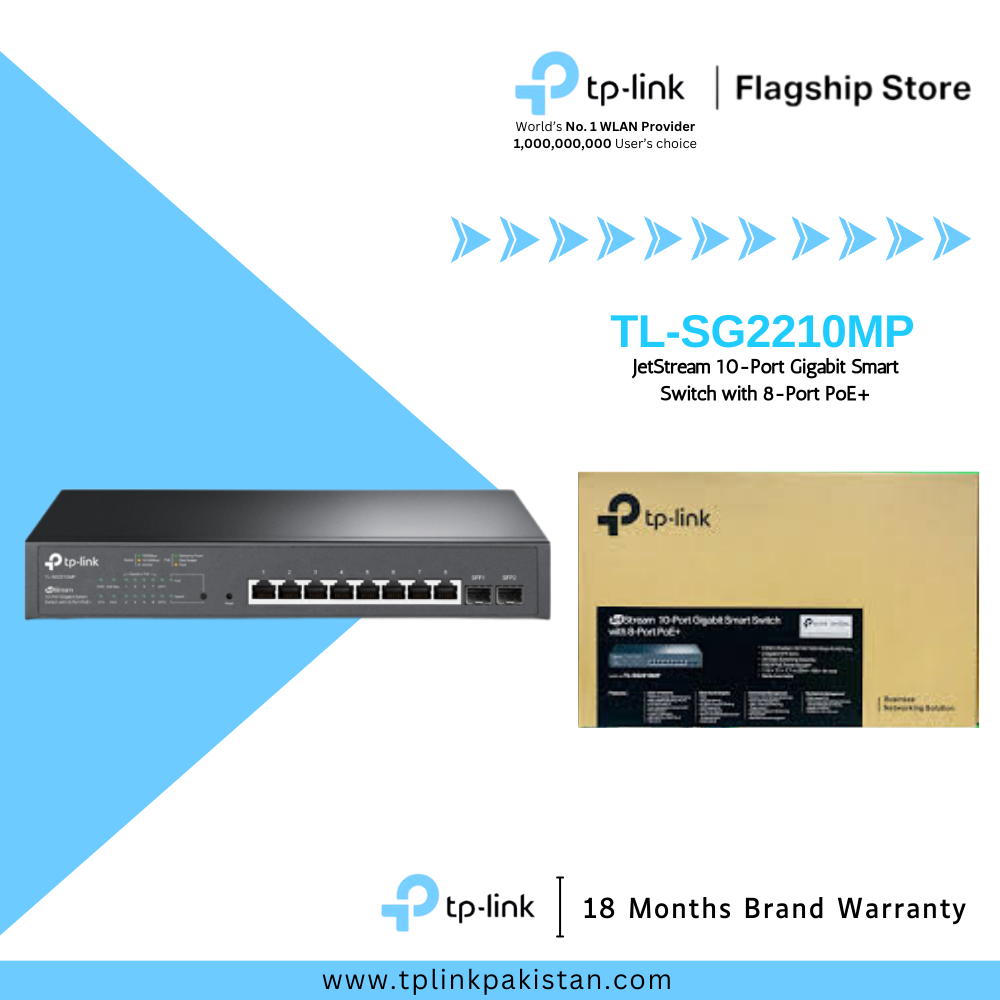 TP-Link Network PoE Desktop/Rackmount 10/100/1000 TL-SG1008MP 18 PoE+ Brand 8-Port Months Mbps Warranty - Gigabit Switch