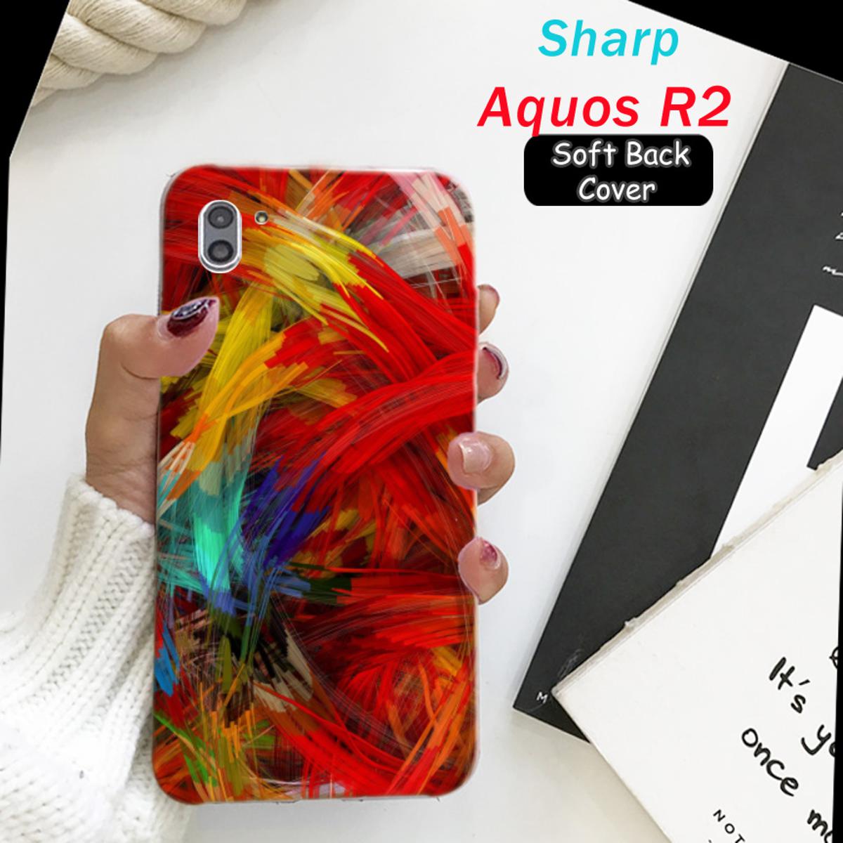 Sharp Aquos R2 Pouch Case Cover Floral Soft Mobile Back Cover