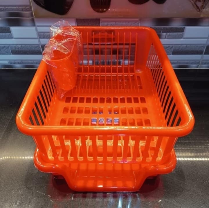 3 in 1 Fancy Plastic Plate Rack Durable Plastic Elegant Design Premium