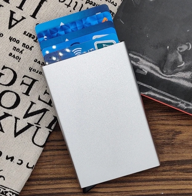 Automatic Metal Pop Up Card Holder Wallet for Men and Woman Slim wallet  Small Card holder