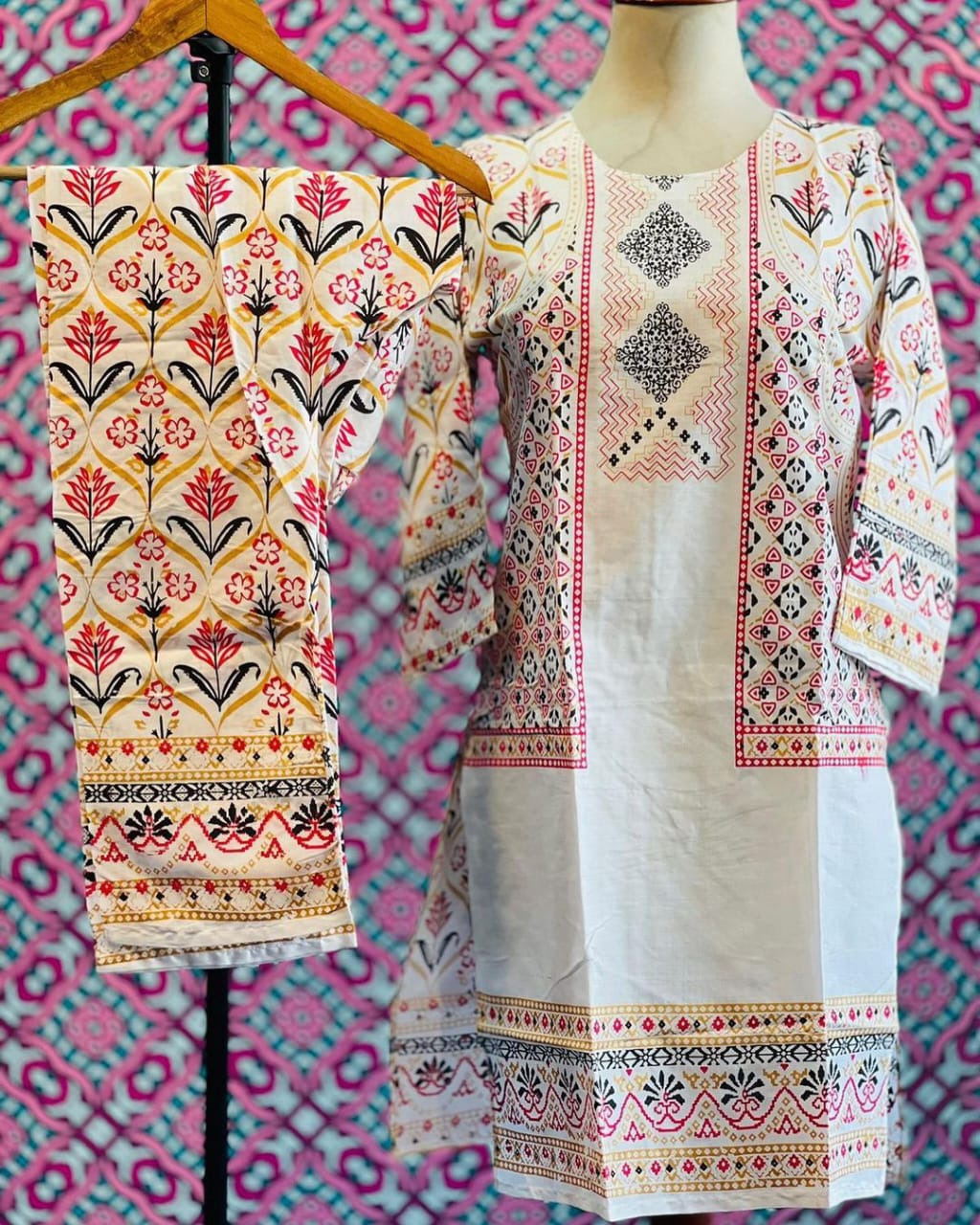Stylish Era Stitched 3D Printed jacket style 2pc Dress for Women