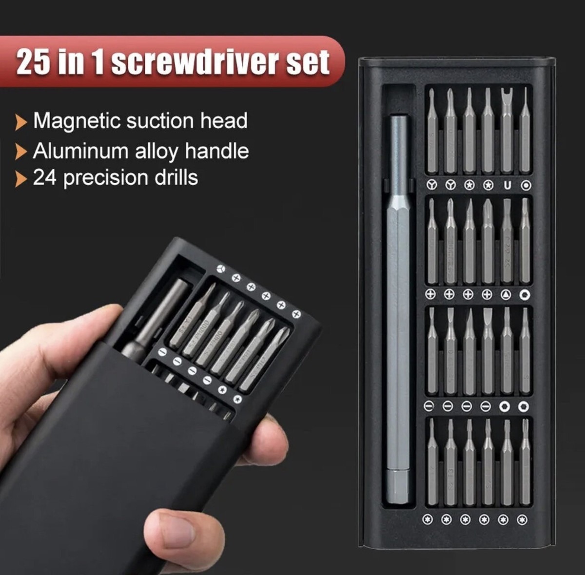 24 in 1 screwdriver Set | Multi-Function Repair Tool Kit for Mobile, Laptop, Watch, Glasses & Electronics | Professional Precision Kit for Repairing | 25 in 1 Screwdriver Kit