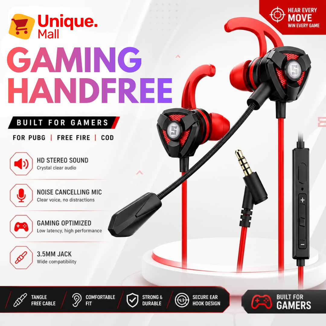 Universal In Ear Wired HEAVY BASS Earphones Mobile Earphone | 3.5mm Stereo Wired Gaming Earphones Lightweight Earbuds | Gaming Headphones with Detachable Mic for Mobile Phone Laptop PC PS5 Xbox Switch Audio Gear – Unique Mall