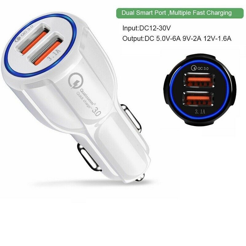 thumbnail image 2 of Olaf 3-Port Car USB Charger – Quick Charge 3.0 & 2.0, Dual USB Fast Charging, Cigarette Lighter Adapter, Black 2 of 5