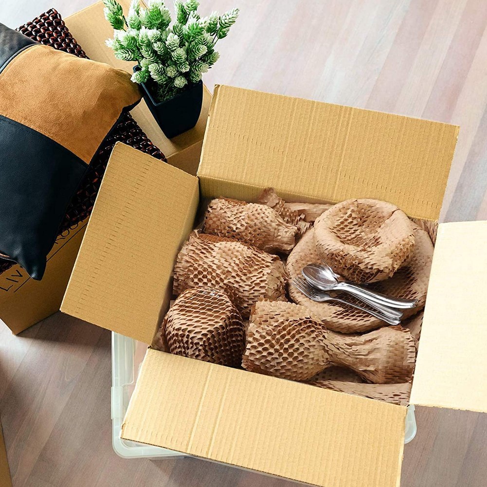 1 Roll Recycled Packing 12Inch x 33FT Eco Honeycomb Paper for Moving Packaging Wrap Recyclable Cushion Material | Daraz.pk