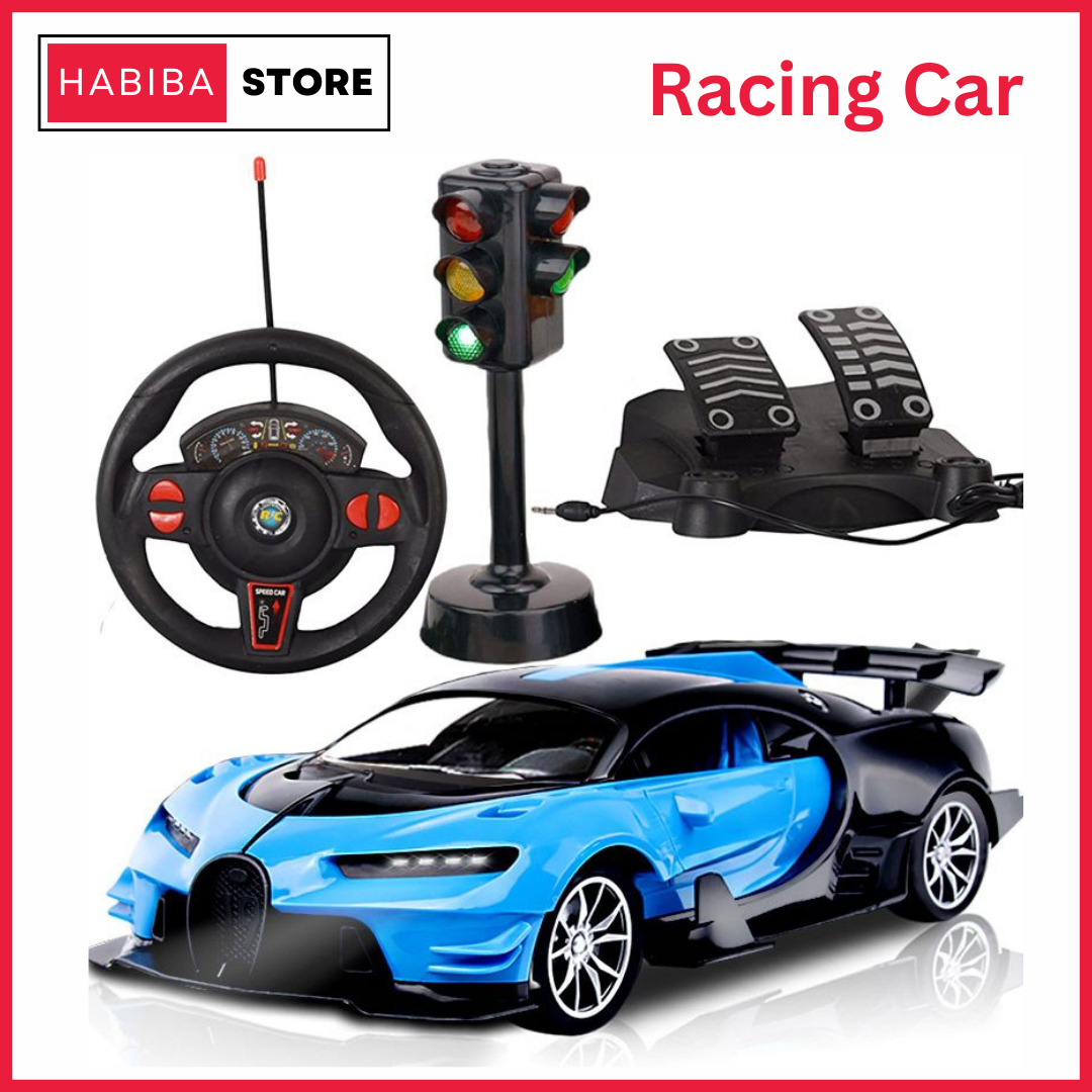 Racing Control SpeedX Car with Traffic Signal  Rechargeable Car Remote Control Car Full Gaming Car with Steering & Pedal Race Brake
