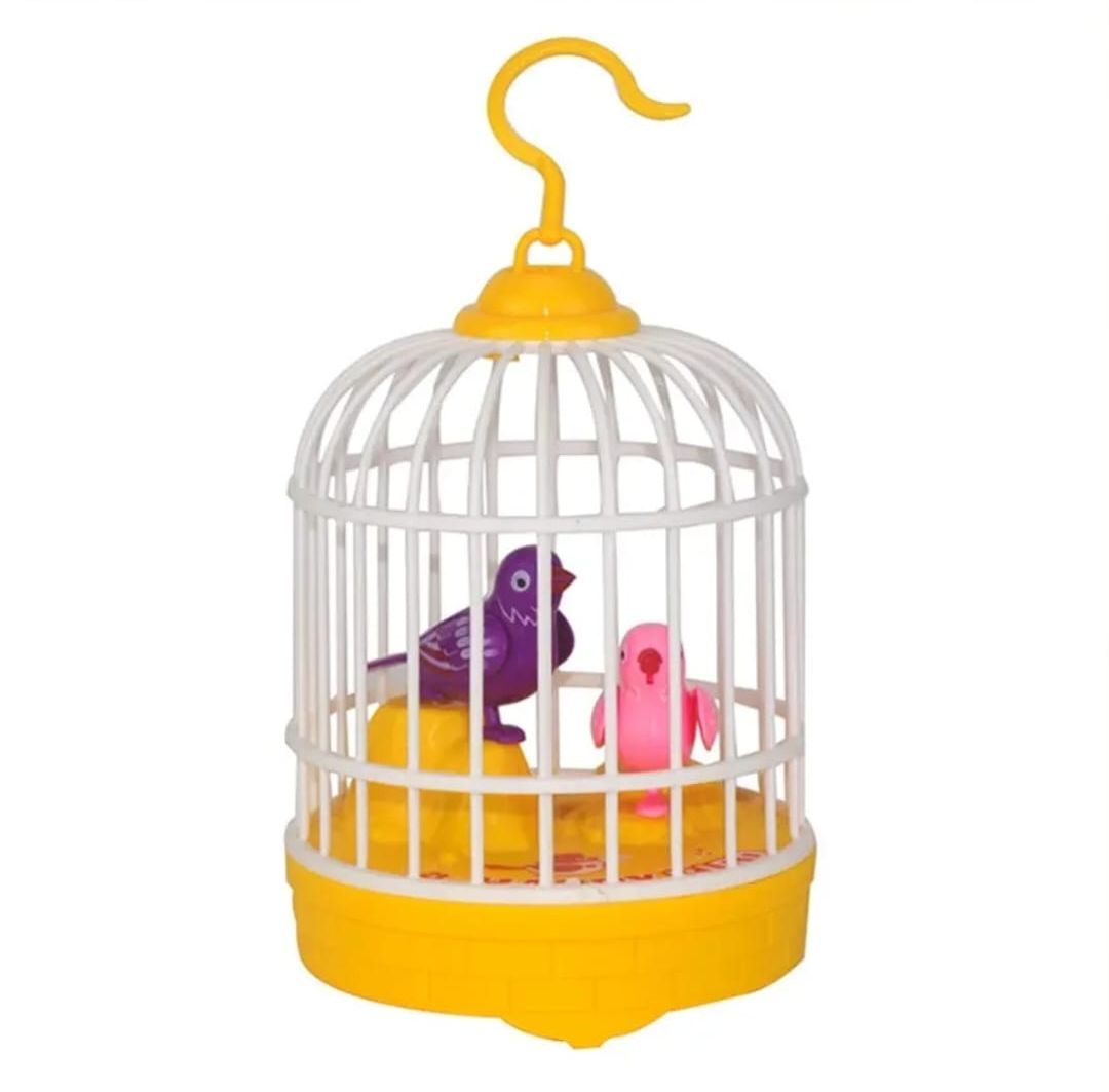 Interactive Singing Birds Cage with Voice Control Light & Sounds, Educational Electronic Pet Toy for Kids, New - Multicolor