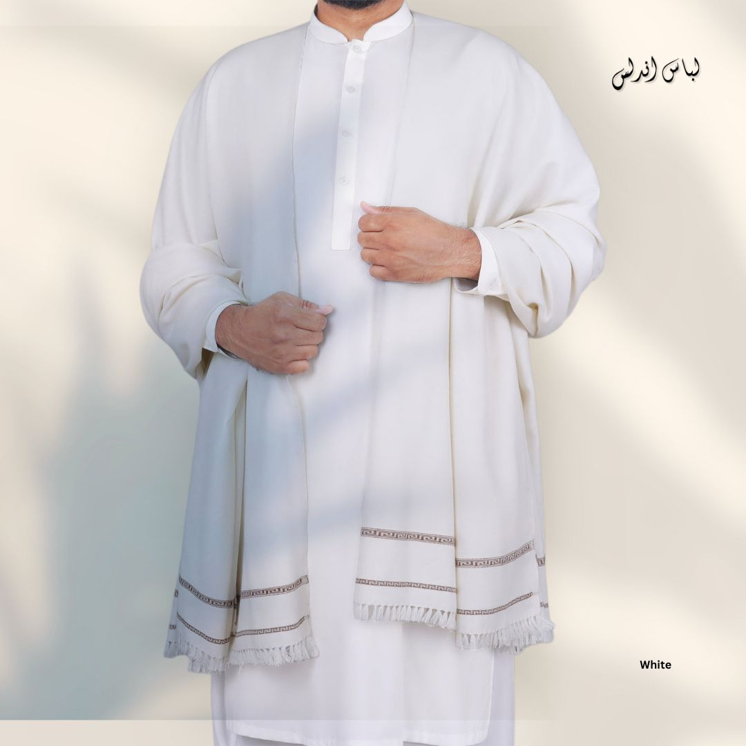 Premium Ultra Soft & Warm White Winter Shawl for Men & Women | High-Quality Wool Blend Comfortable Fabric | Lightweight Cozy Shawl for Cold Weather | Elegant Plain White Shawl for Daily Wear, Travel & Events EZ-PZ Store