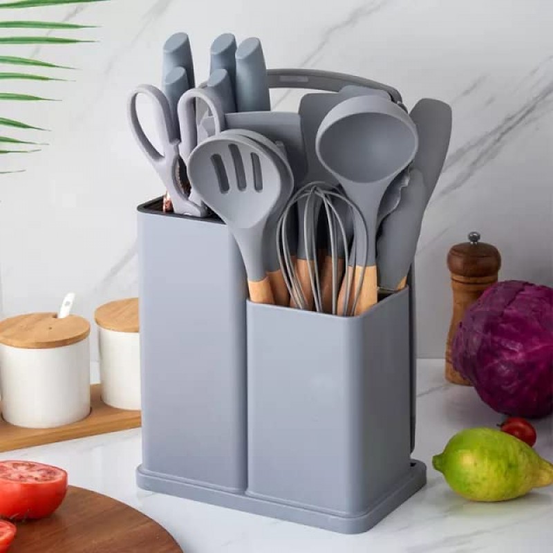 Kitchen Cooking Utensils Knife Set With Block, Holder Cutting