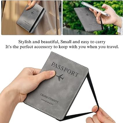 Premium RFID Blocking Passport Holder - Soft PU Leather Travel Wallet & Document Organizer - Multi-Functional Passport Cover with SIM Pin