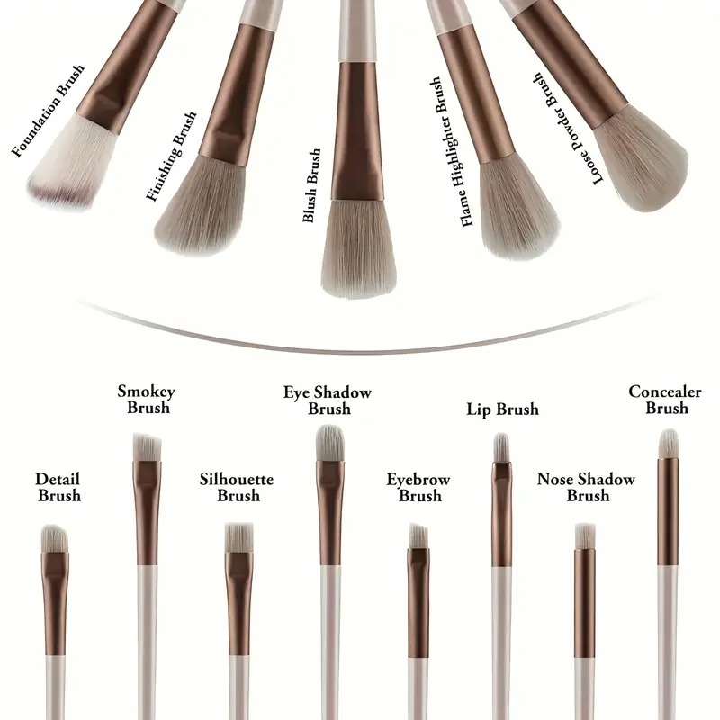 13 Pcs Makeup Brush Set Soft hair Loose Powder Eyeshadow Concealer Contour Eyeliner brush Foundation Beauty Cosmetic tools