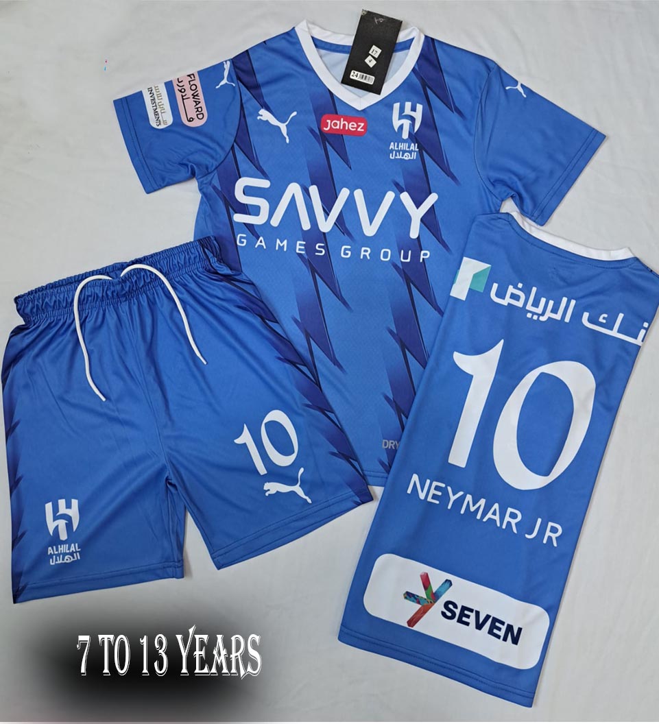 NAYMAR ALHILAL FOOOTBALL SOCCER IN KID SIZE IN 5-13 YEAR SIZE