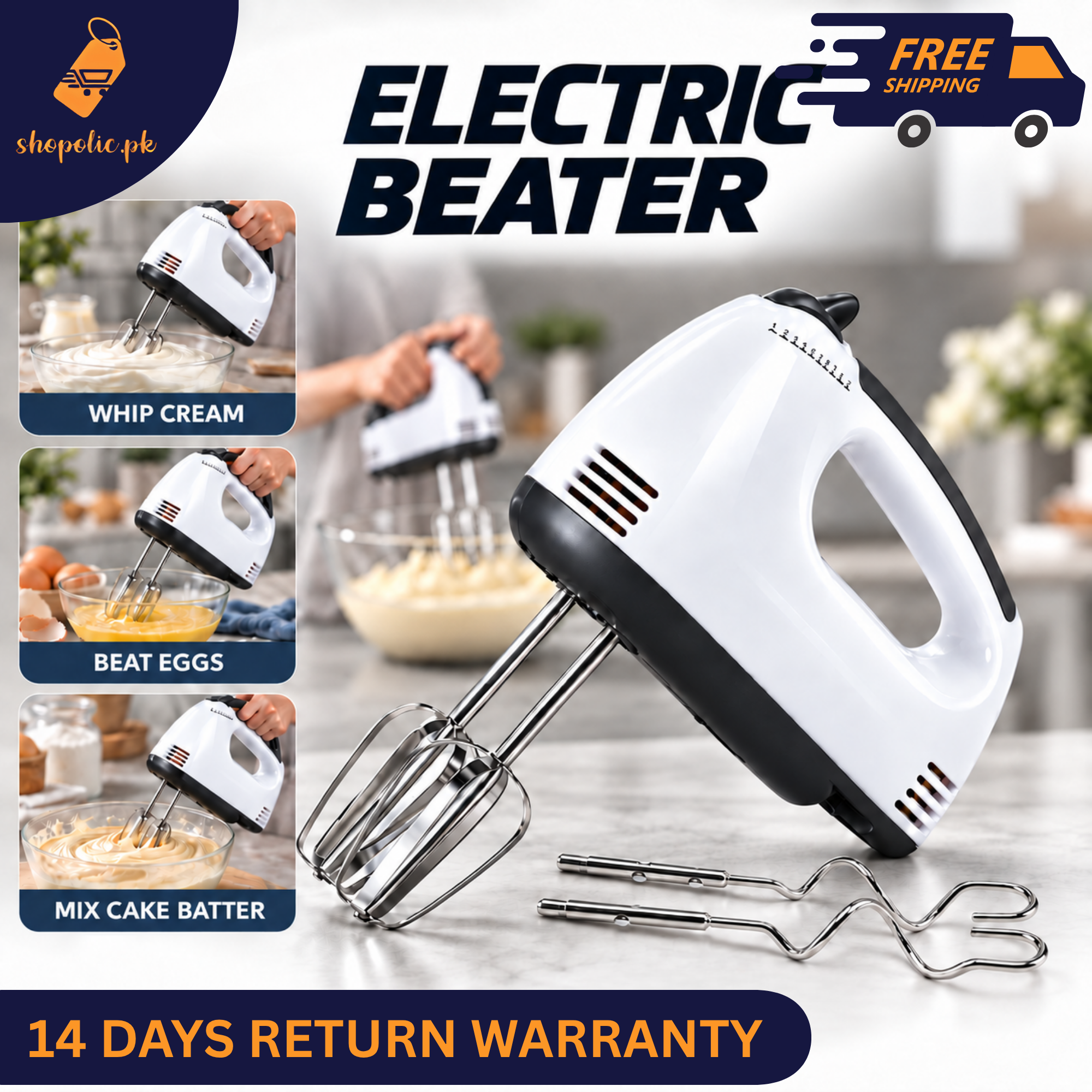 Egg Beater Hand Mixer 5 Speed 180W Cream Blender
