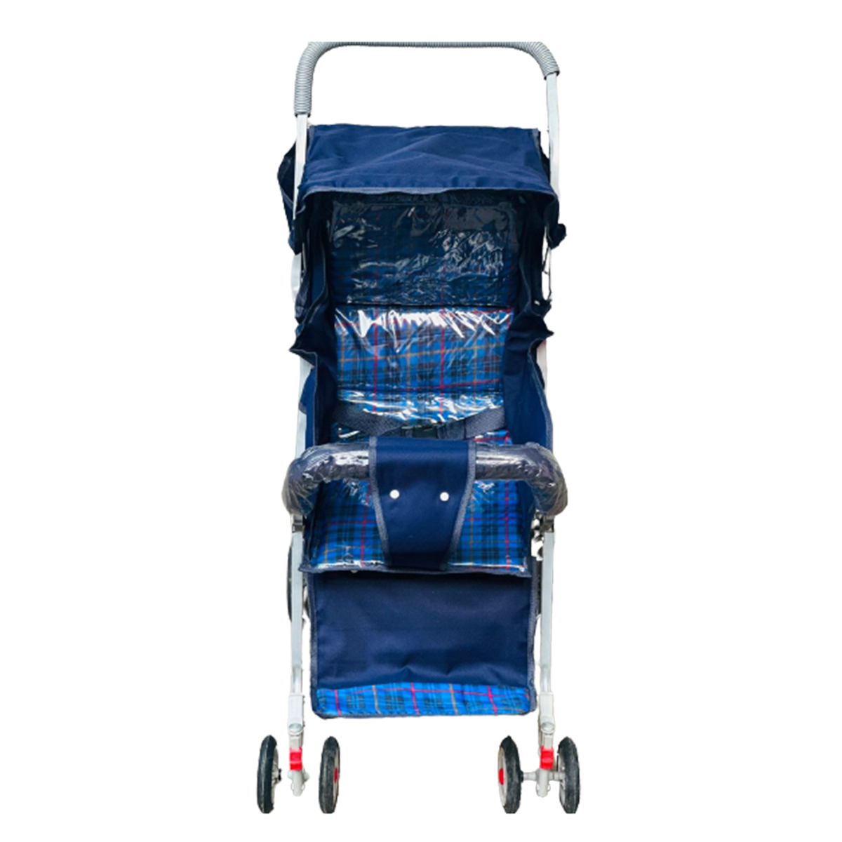 Foldable Baby Stroller Pram Blue 6 Tyres