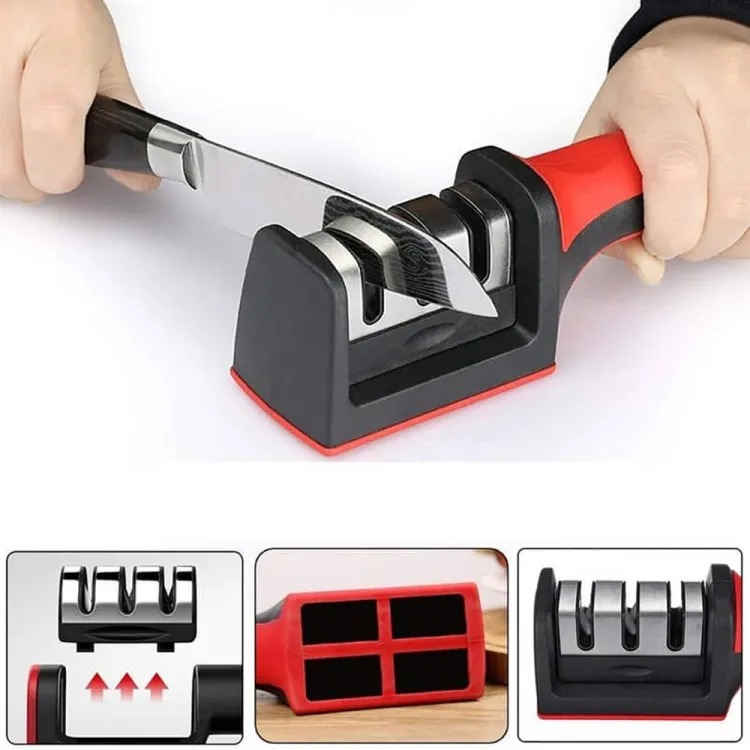 Kitchen Knife Sharpener Adjustable 3 Stage Manual Knives and Scissor Sharpener Professional Blade Sharpening Tool with Sharpener Stone 30f56ce4bf1385e834447ebca7adf7f7