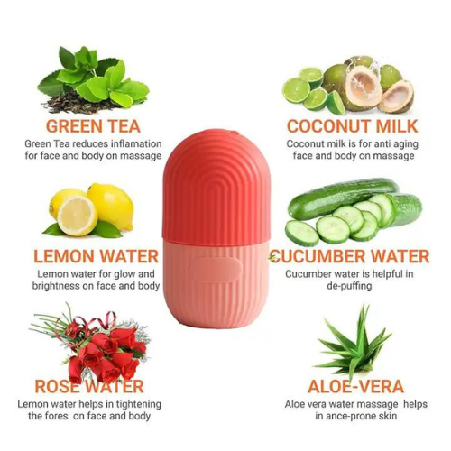 Silicone Ice Roller Massager, for Face, Neck, Eyes & Cryotherapy, Ice Roller For Face Skin Care Tools for Collagen Regrowth, Skin Tone, Under Eye Dark Circle, Skin Strengthening, De-Puff The Eye Area Enhance Your Natural Glow