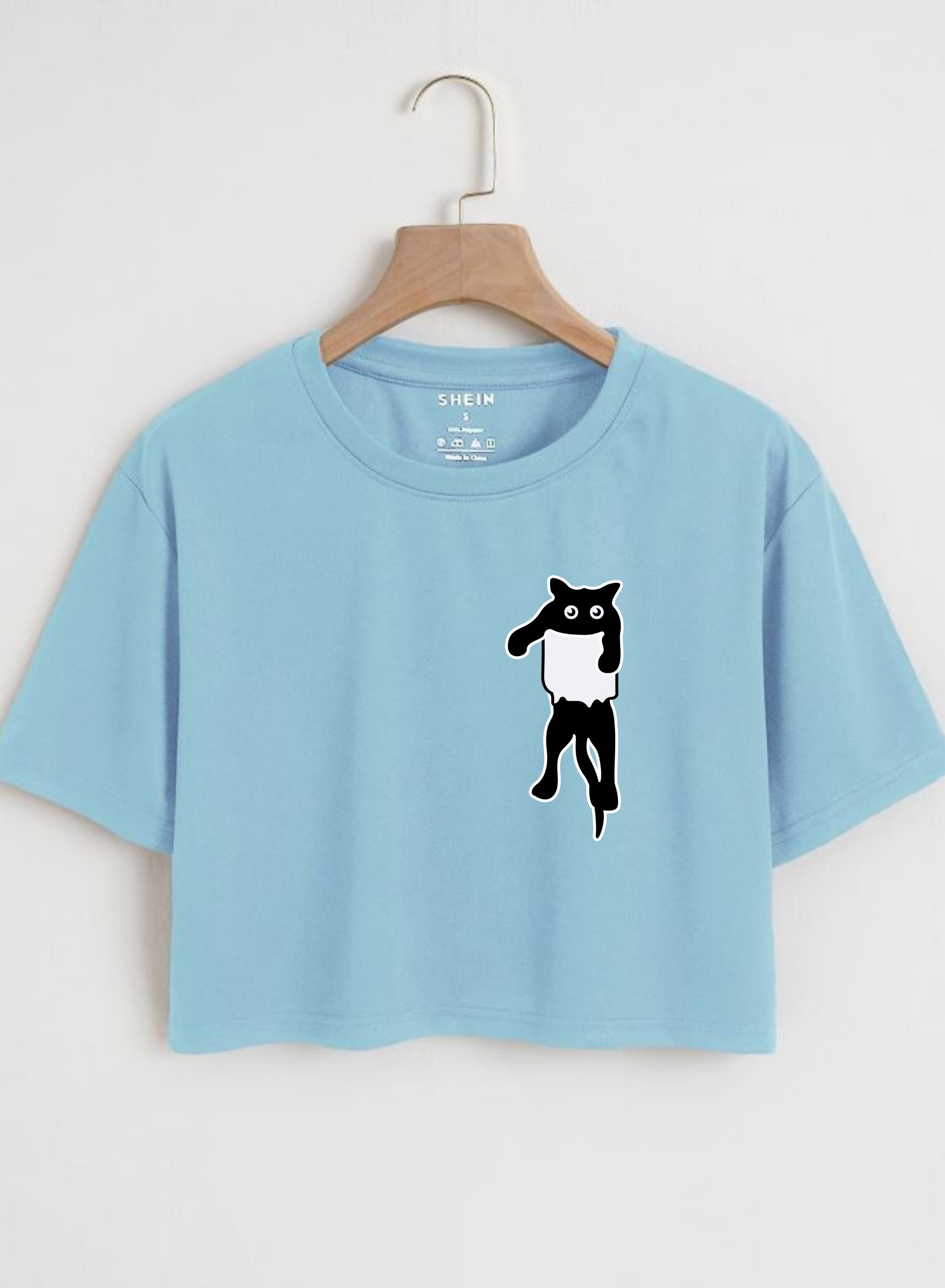 Printed crop t-shirt for women and girls