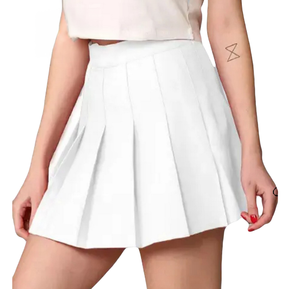 Skirts Store Women's High Waisted Casual Dress, School Uniforms Solid Pleated Short Skirt - Skirt For Women - Night Skirt For Women - White Skirt