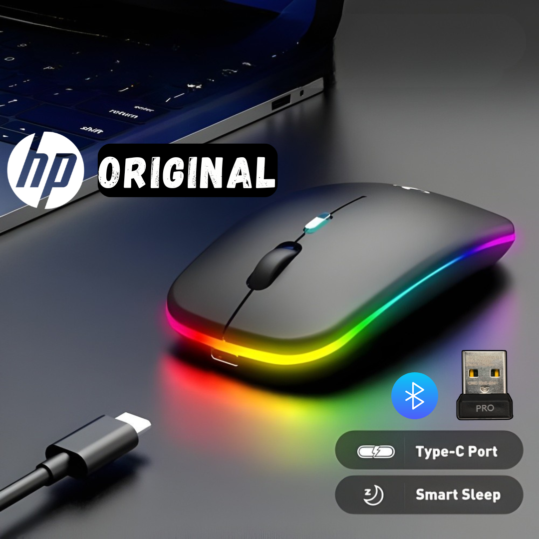 Ultra Slim RGB Bluetooth Wireless Mouse With Dongle And  Mouse Pad Dual Mode Rechargeable Optical