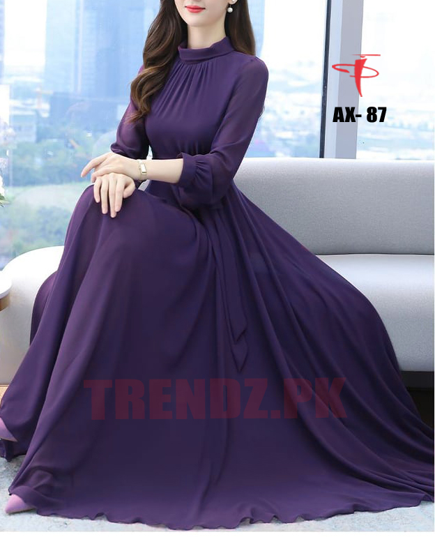 TRENDZ FASHION wool peach material party wear maxi for ladies AX-87