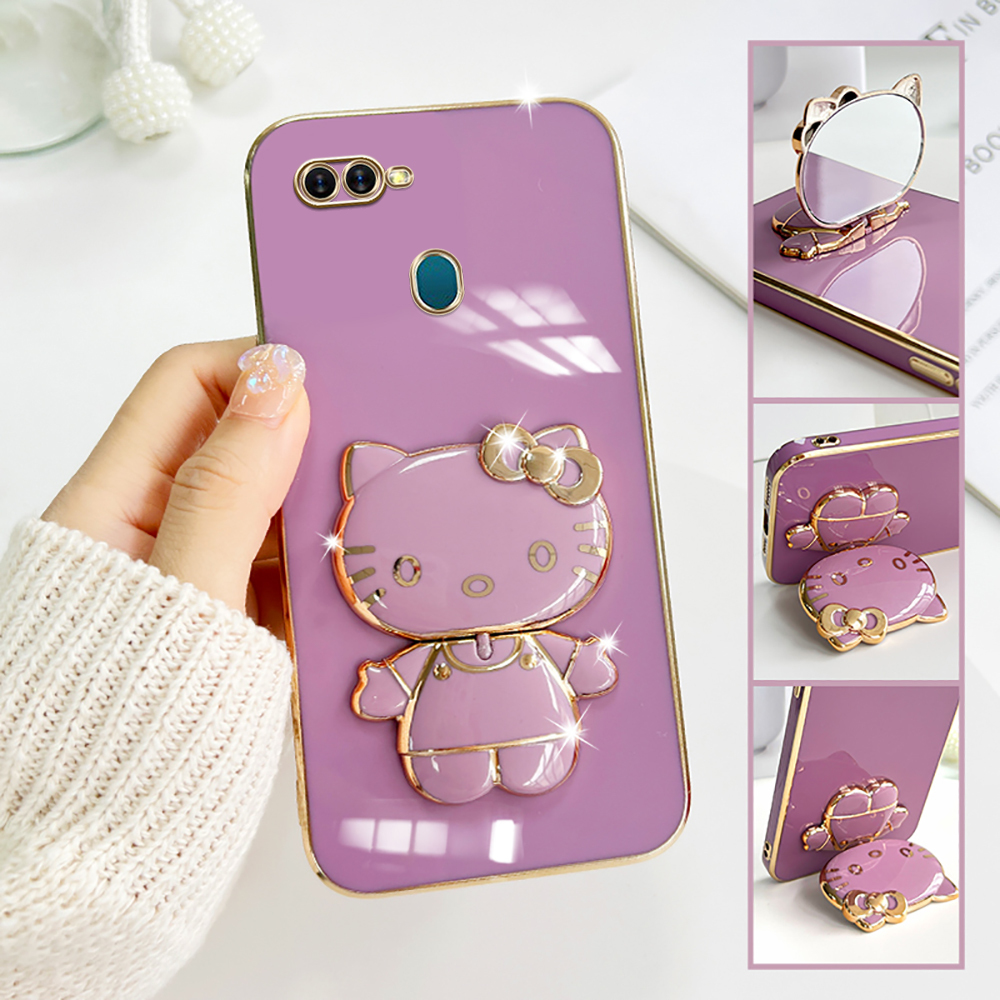 Hontinga for OPPO A5S A7 A12 A12S Back Cover Makeup Mirror