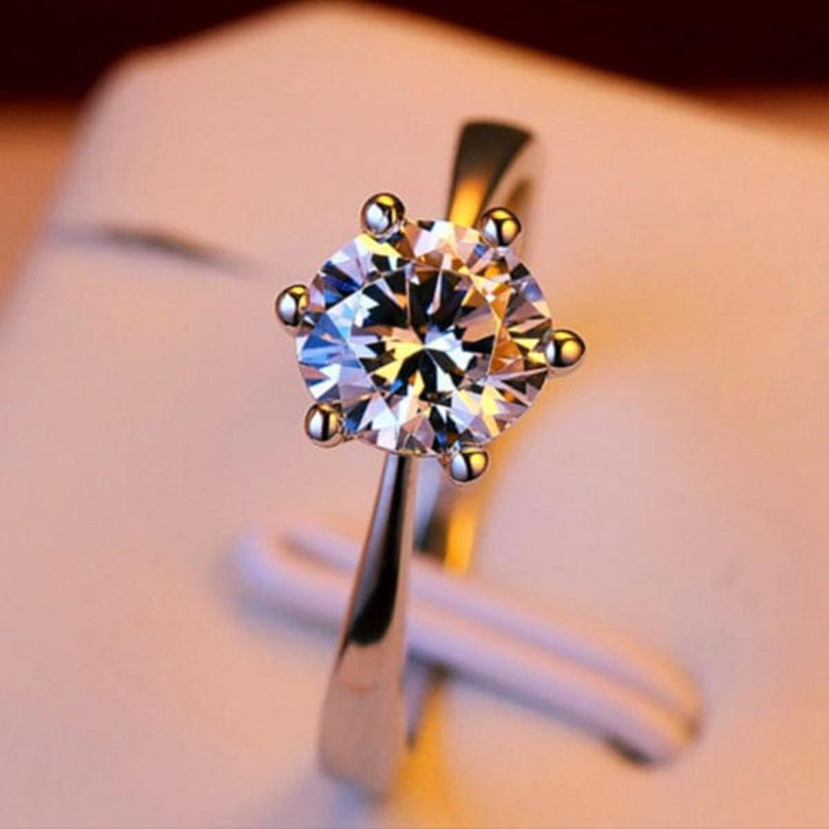 Crystal Zircon Stone Oval Diamond Ring for girl
