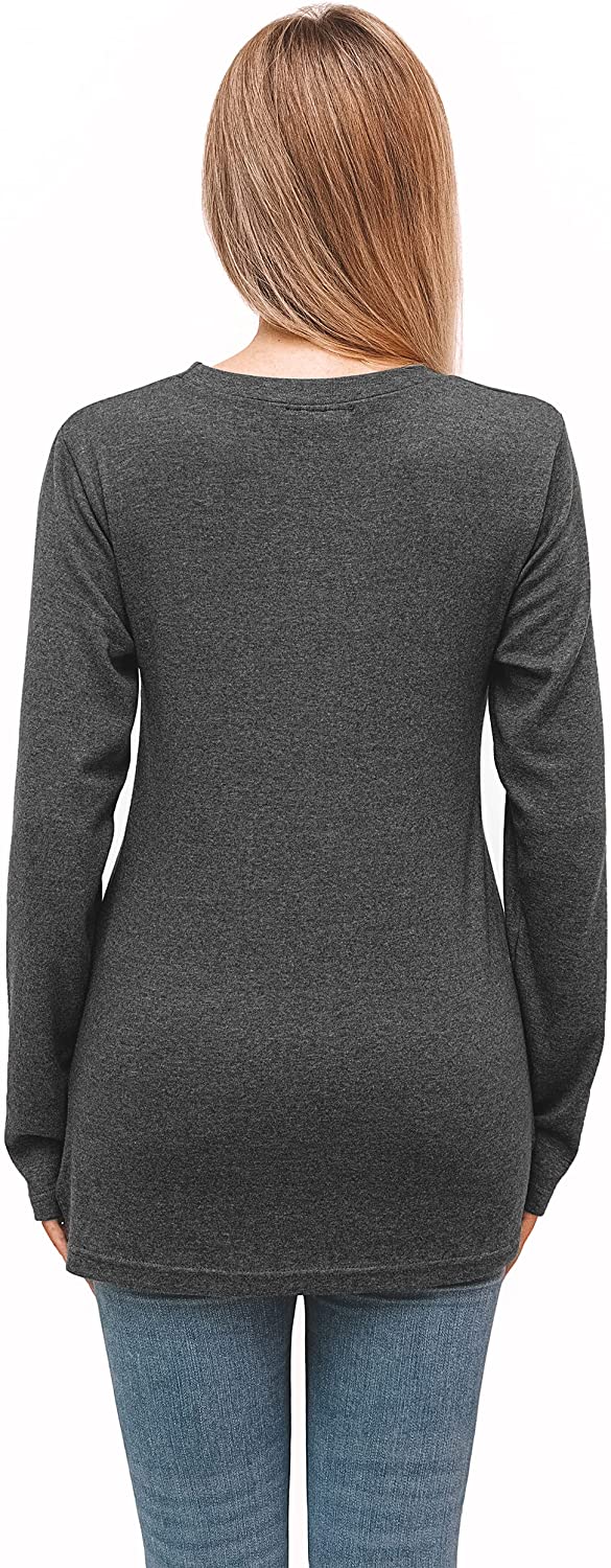 Fast Forward Women’s Tunic Blouse Twist Knot, Long Sleeves T Shirt, Loose Fitting Pullover Tops
