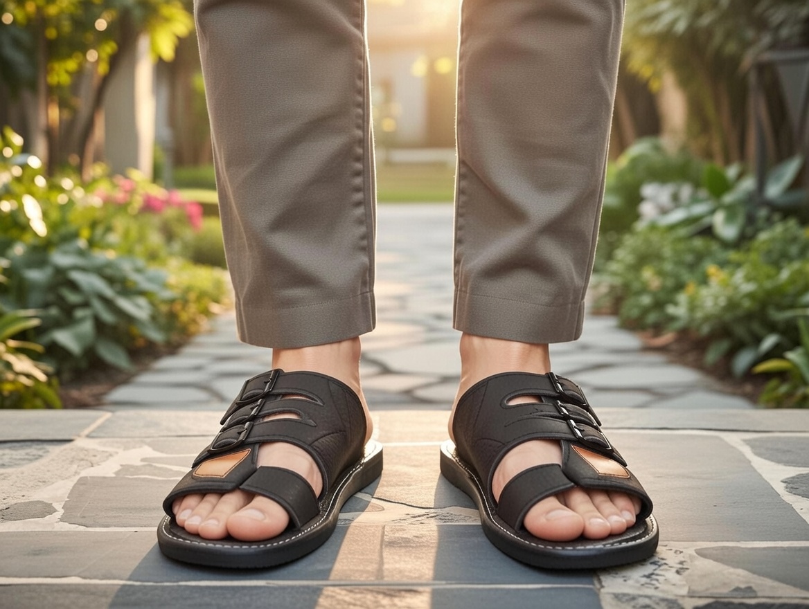 slippers for men-House slippers with PVC sole- Chapal with PVC sole for men