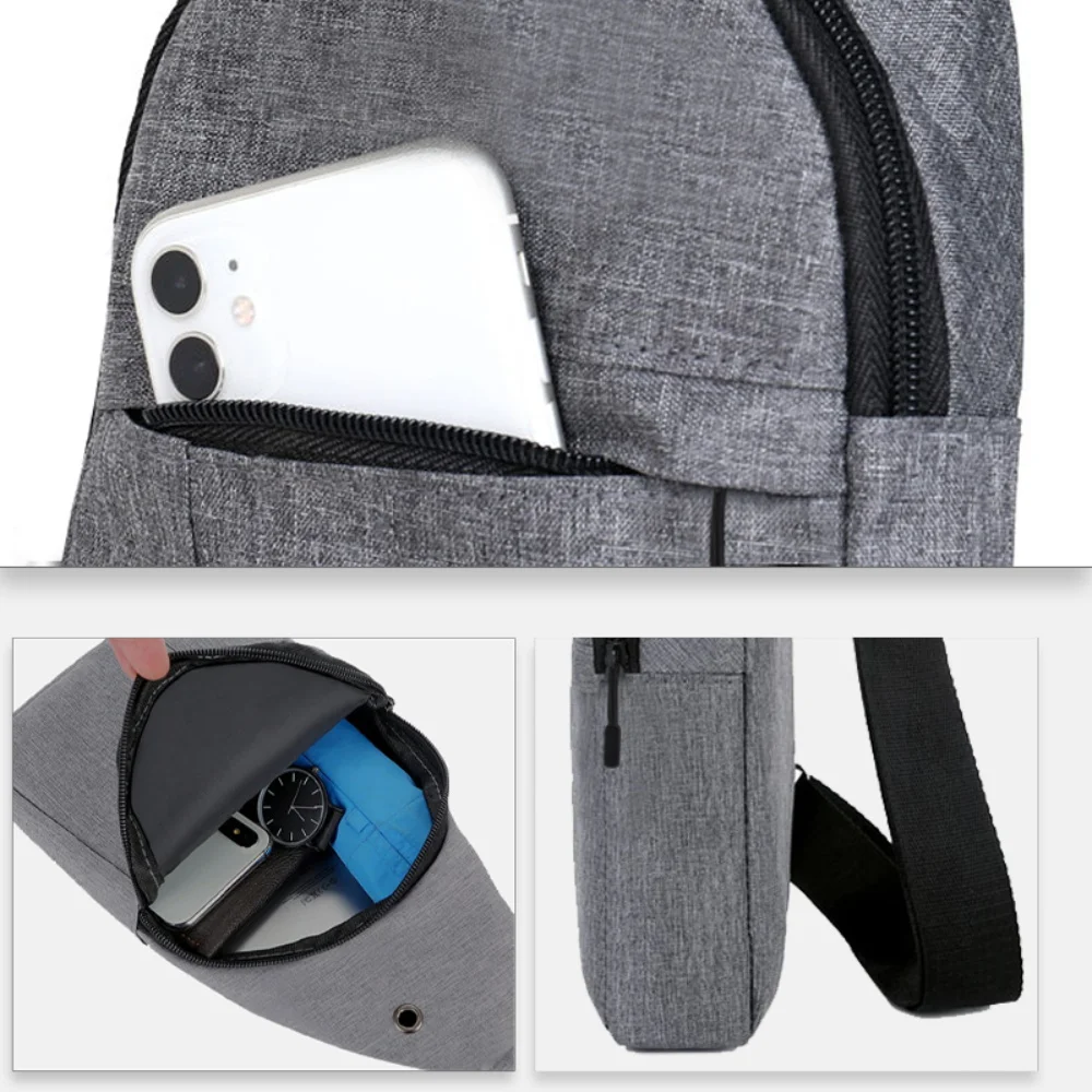 Classic Casual Oxford Cloth Men Messenger Bag with Side Cross Strap and Phone Pocket